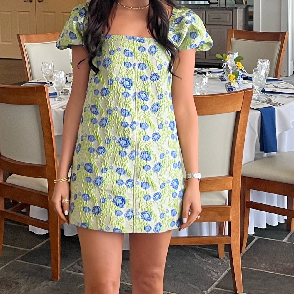 Floral Mini Dress with Puff Sleeves